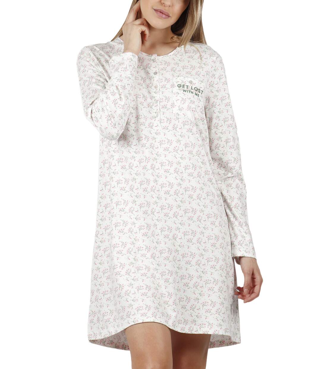 Chemise de nuit manches longues Get Lost Admas