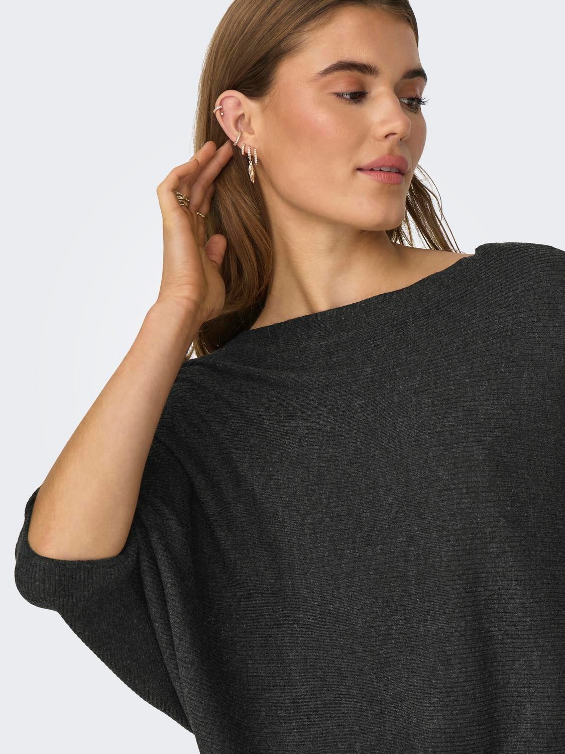 JDYNEW Strickpullover Dark Grey Melange