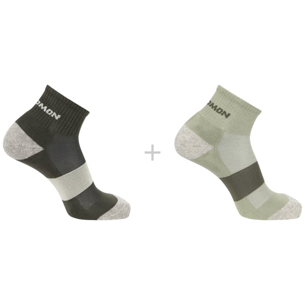 Chaussette randonnée SALOMON EVASION ANKLE 2-PACK OLIVE NIGHT/ALFALFA