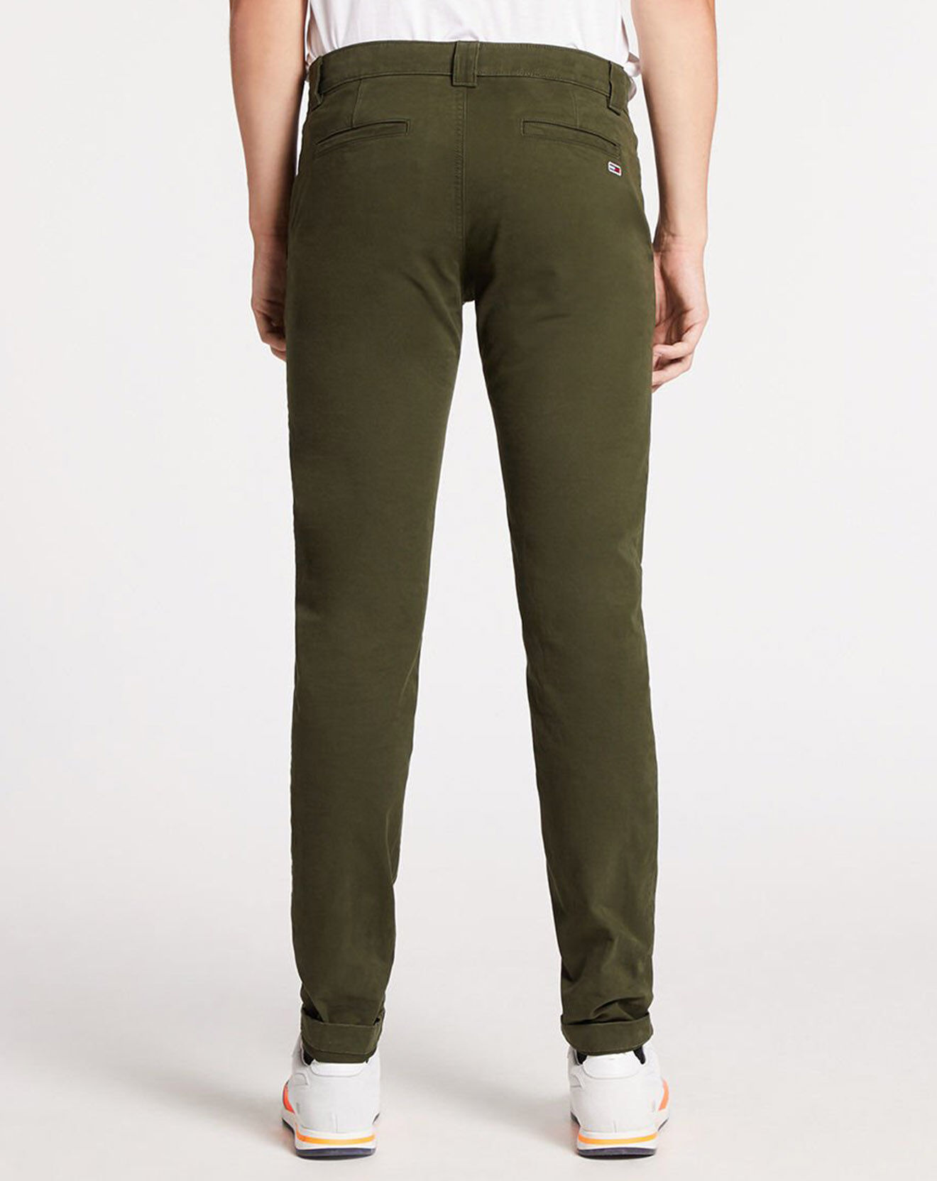 Tommy Jeans Pantalon chino en en Coton Bio mélangé Scanton olive