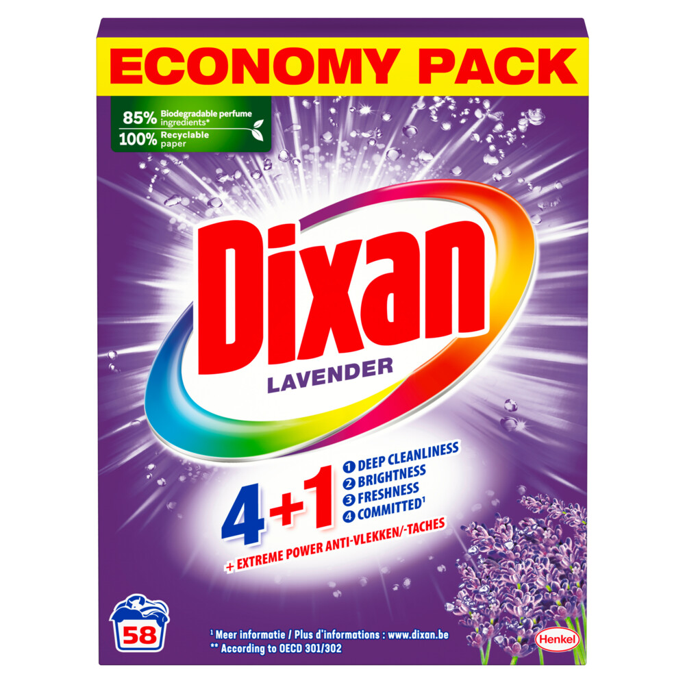 Dixan Waspoeder - 58 Wasbeurten 4+1 Extreme Power Lavendel3,48 kg