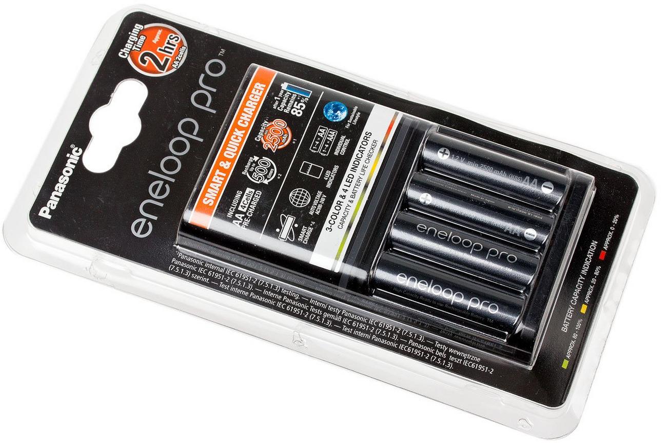 Panasonic Eneloop BQ-CC55 snellader   4x NiMh AA 2500 mAh batterijen