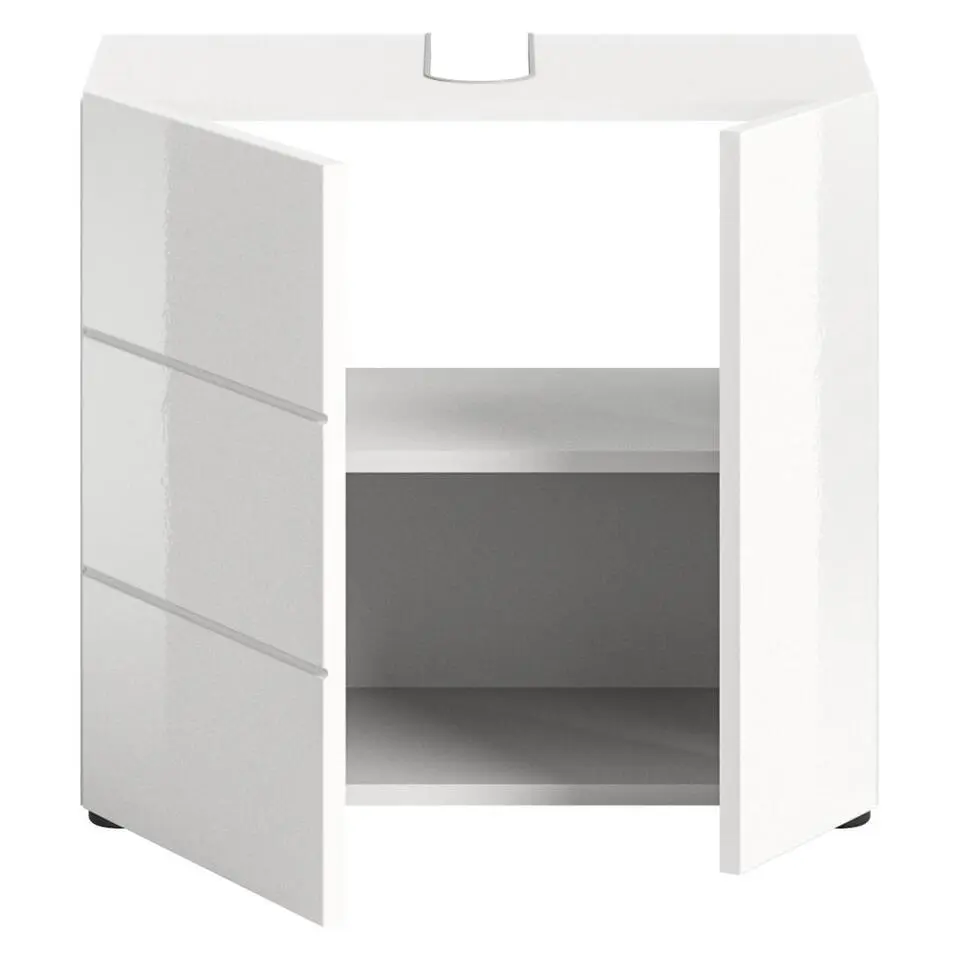 Hioshop Vira wastafel 2 deuren wit hoogglans- wit