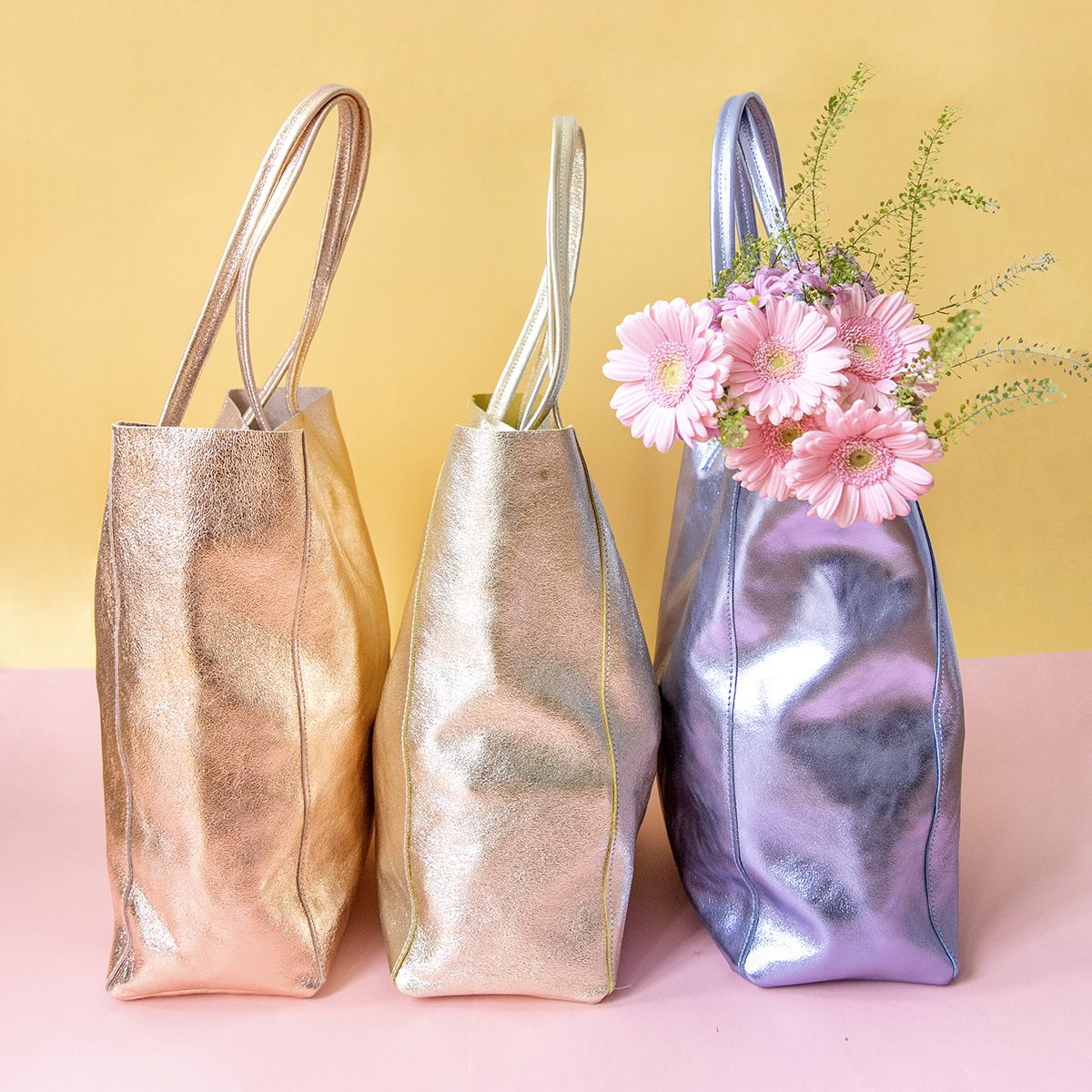 Sac tote bag cuir doré Maison Suzanne
