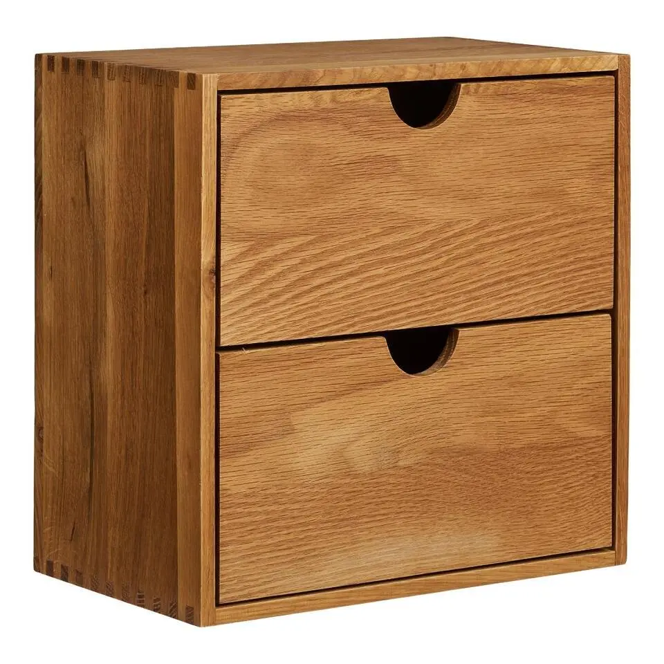 Hioshop Mina wandkast 2 lades eiken