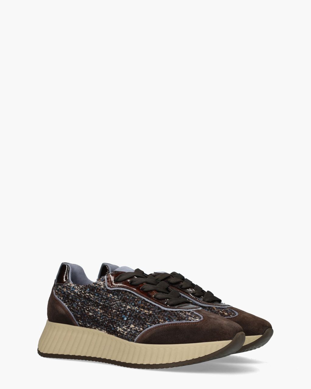 Softwaves Alice Donkerbruin/Blauw Damessneakers