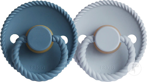 Frigg Rope Duo Sucettes +6 Mois Latex Taille 2 Ocean Et Powder Blue 2 Pièces