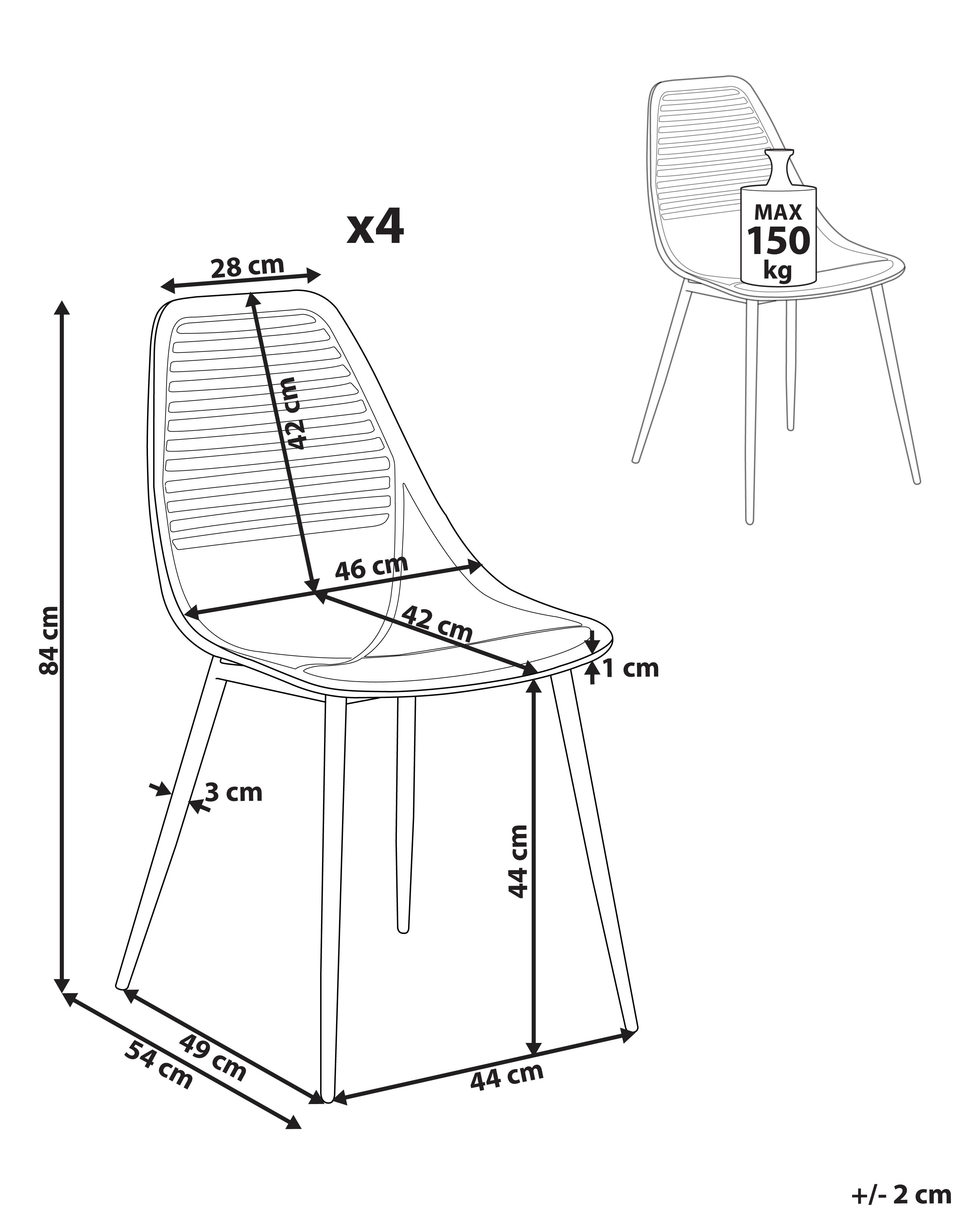 Set van 4 eetkamerstoelen MONTELLO Beige