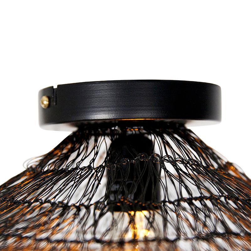 Oosterse plafondlamp zwart 45 cm - Vadi
