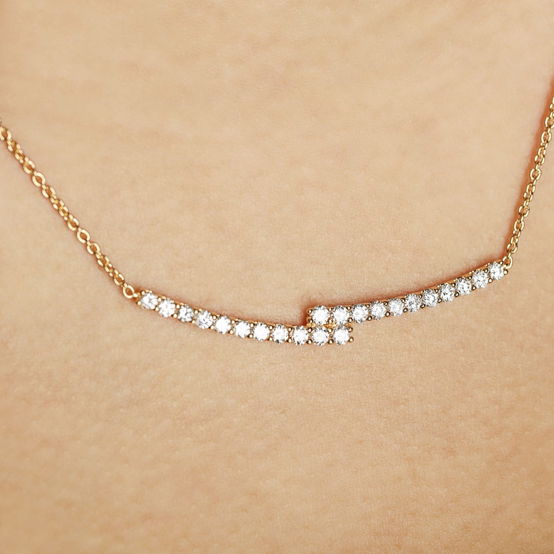 1.00 Karat Diamantencollier 750/18 K Gelbgold