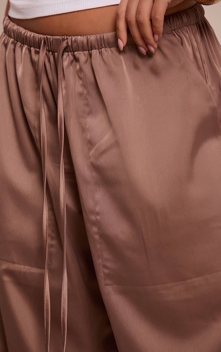 Champignon Pantalon Large Taille Basse En Satin Avec Cordon De Serrage