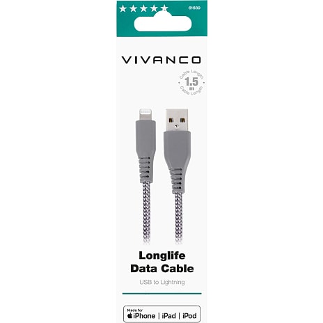 Vivanco LongLife Lightning-kabel - 1,5 m