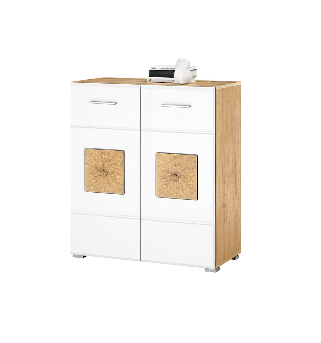 Kommode Georgia 80x92x38 cm Artisan/weiß/Hirnholz