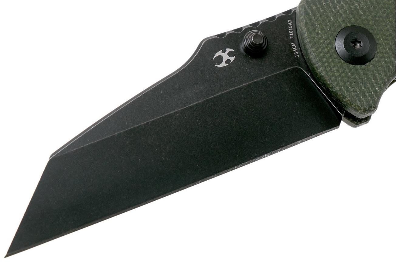 Kansept Main Street T1015A2 Black, Green Micarta zakmes, Dirk Pinkerton design