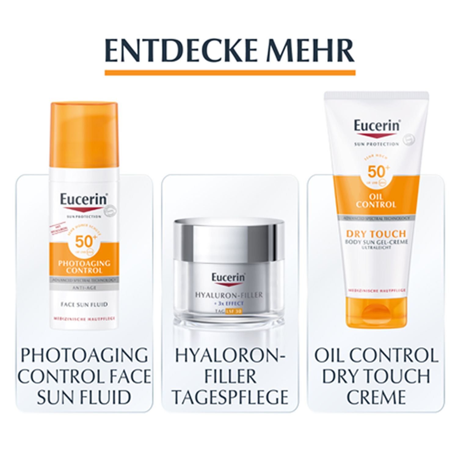 Eucerin® Photoaging Control Tinted Face Sun Gel Creme LSF 50+ – Anti Aging Sonnenschutzcreme für empfindliche Haut – Mittel