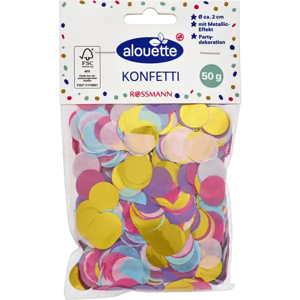 Konfetti, sortiert