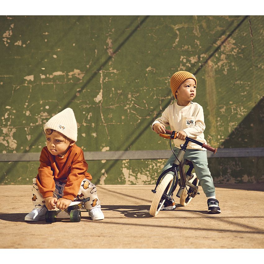 T-shirt manches longues prints skates pour bébé garçon - Ecru