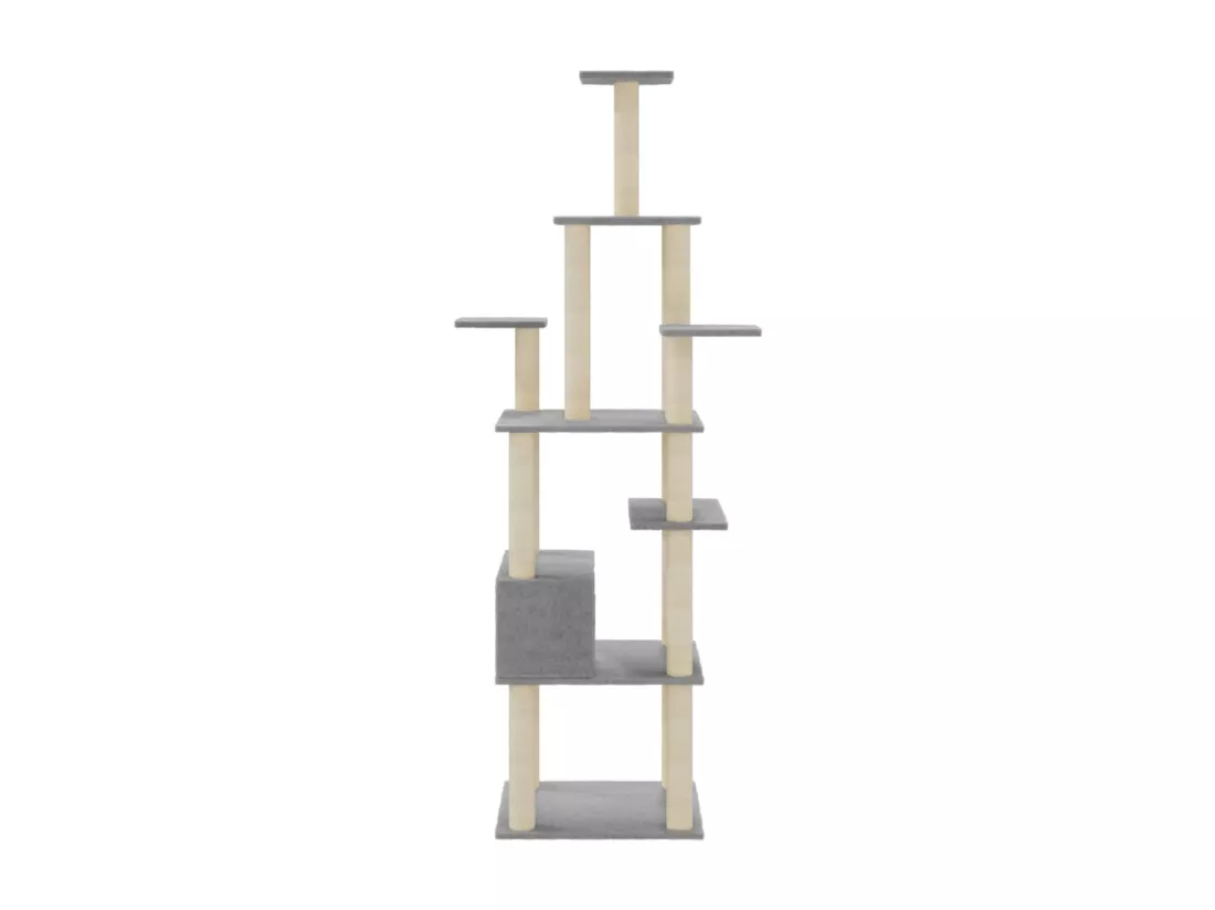 Arbre à chat avec griffoirs en sisal Gris clair 183 cm