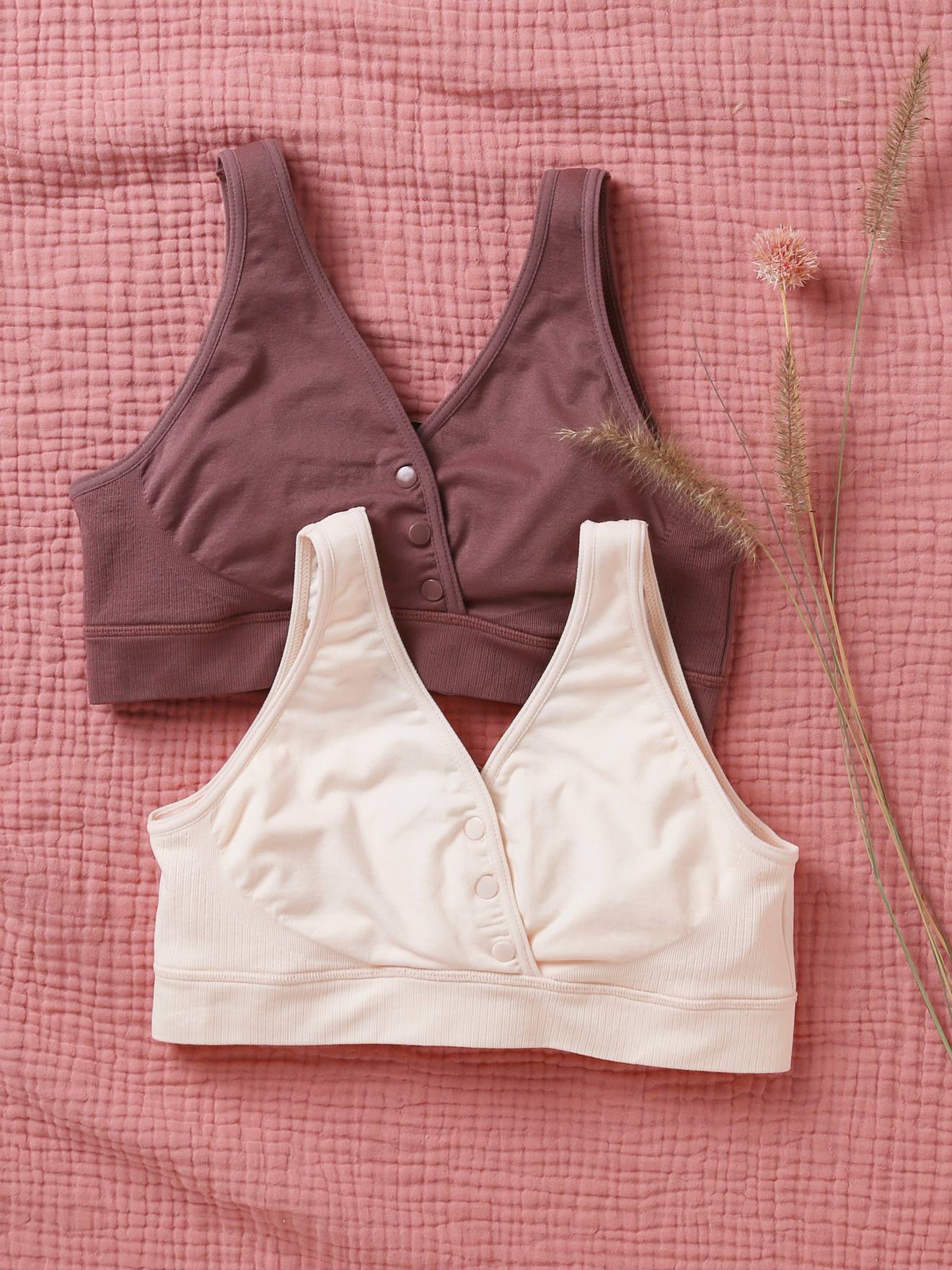 Lote com 2 blusas antigas de maternidade e amamentação da marca Rose.