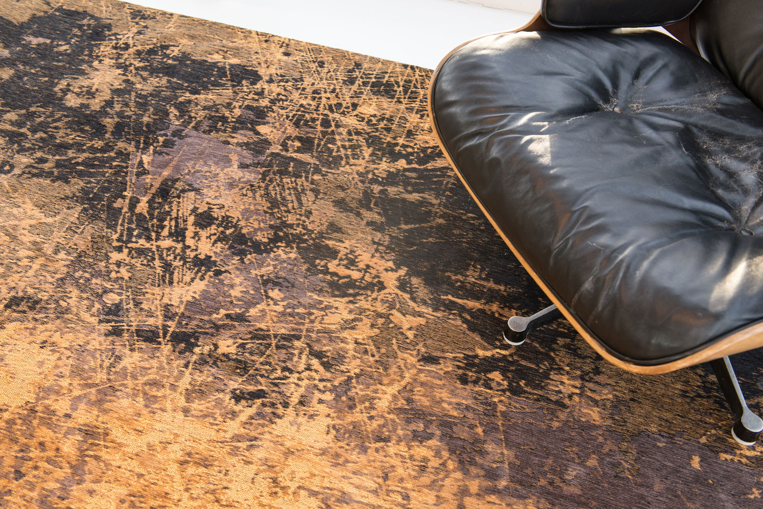 Ecorugs vloerkleed Cracks goud ∅ 240 cm
