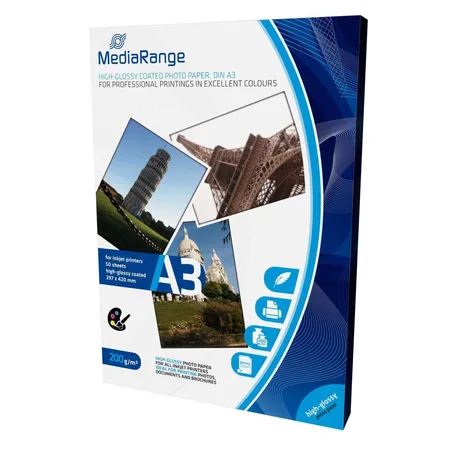 MediaRange 50 Blatt Fotopapier / DIN A3 / hochglänzend / 200g/m²