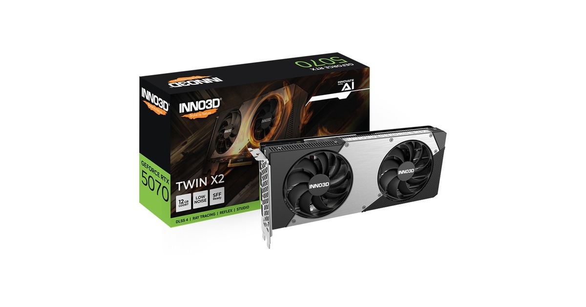 INNO3DGeForce RTX 5070 TWIN X2 grafische kaart  (DLSS 4, 3x DisplayPort, 1x HDMI 2.1)