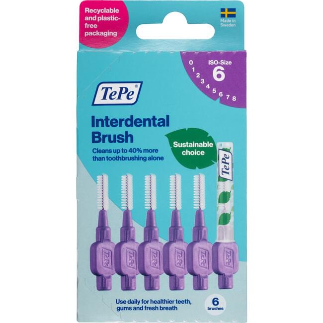 TePe Interdentale Ragers Original Paars ISO maat 6 – 1,1 mm (6 stuks)