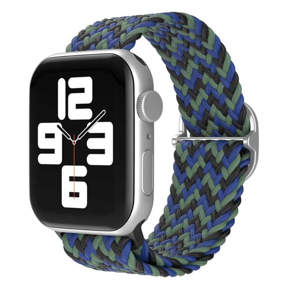 Apple Watch (42/41/40/38 mm) Elastisches Nylon Gummi Armband mit Schnalle (Gelenkumfang: 150-240mm) - Schwarz / Blau / Grün