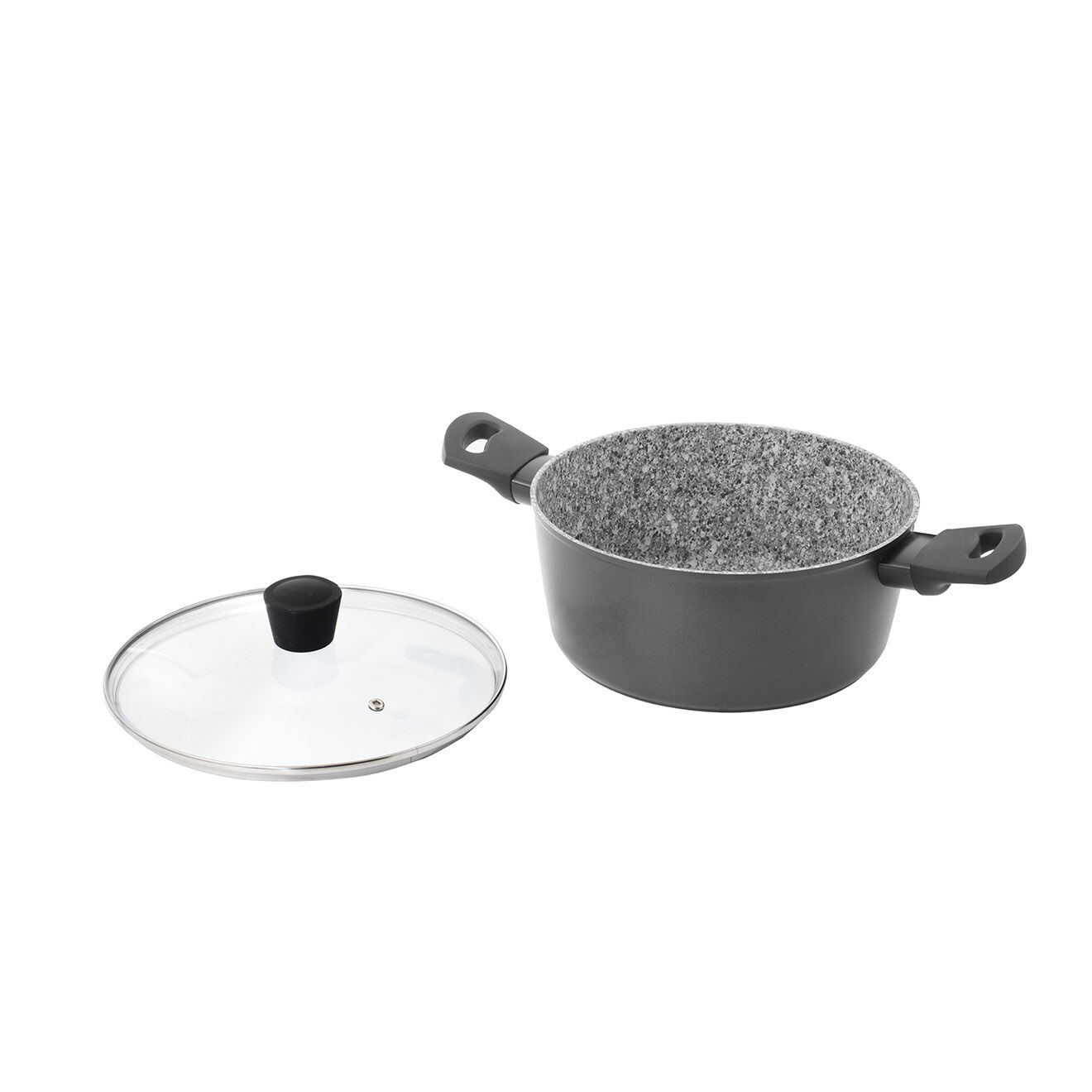 Kitchencook Faitout aluminium forgé induction granit infusion ft24tfi  gris/noir - D.24 cm