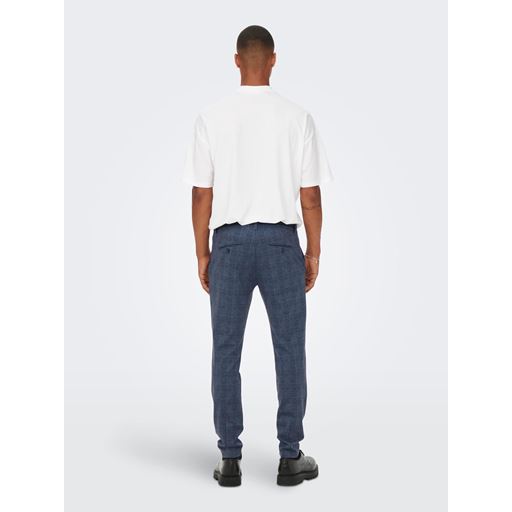 ONLY & Sons Mark Check Bukser, Dress Blues, W29/L30