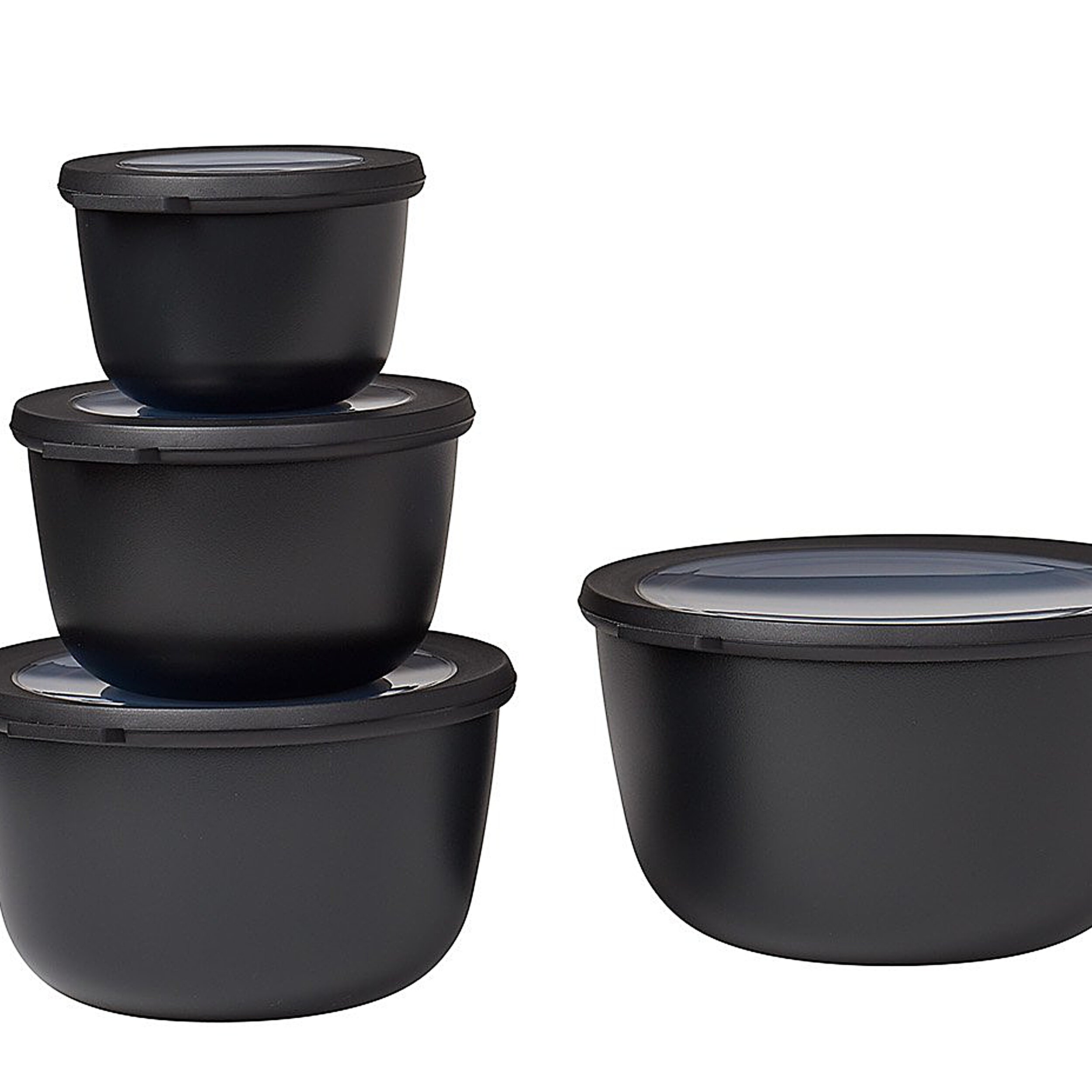 Mepal Cirqula 4-delige set ronde XL vershouddozen - Black