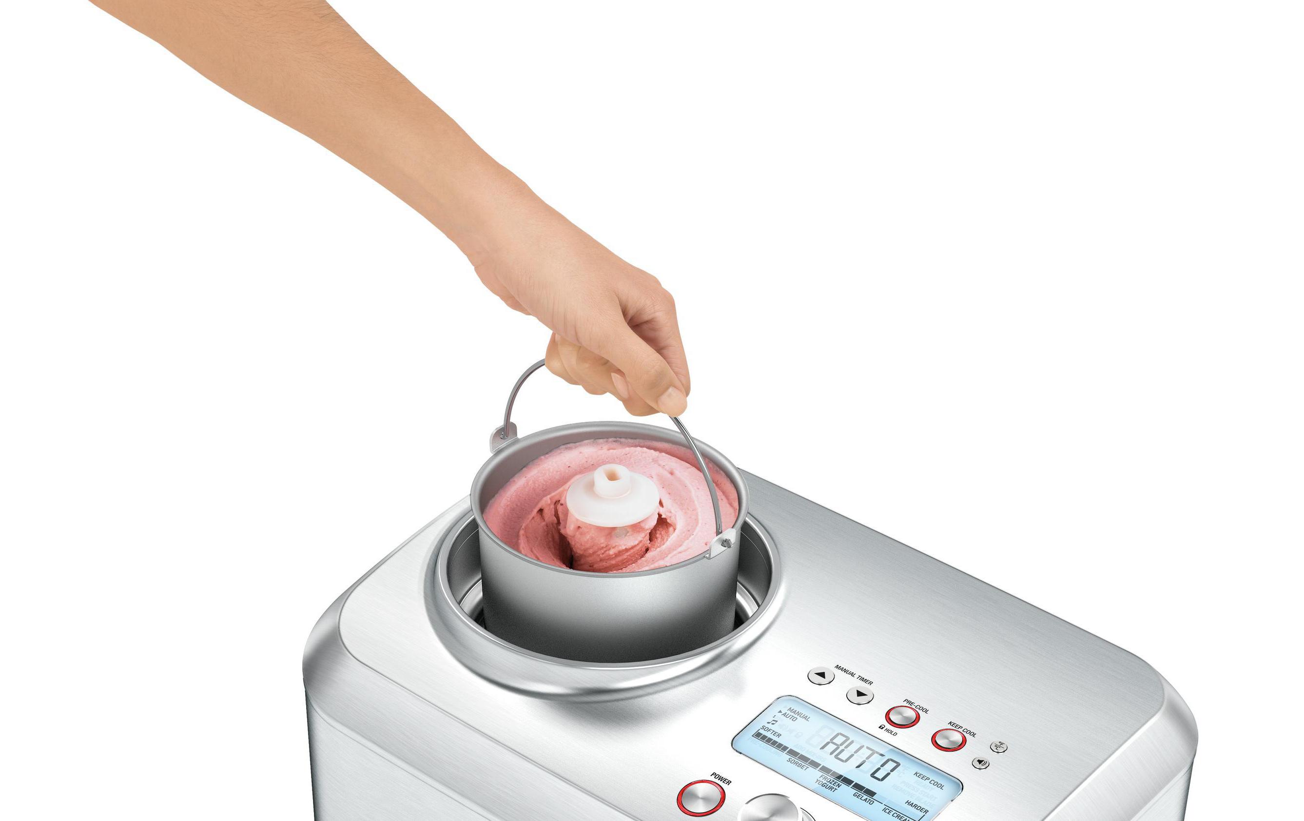 Glacemaschine Smart Scoop 1 l, Silber<br>Für die Zubereitung von Glace, Frozen Yoghurt, Sorbet