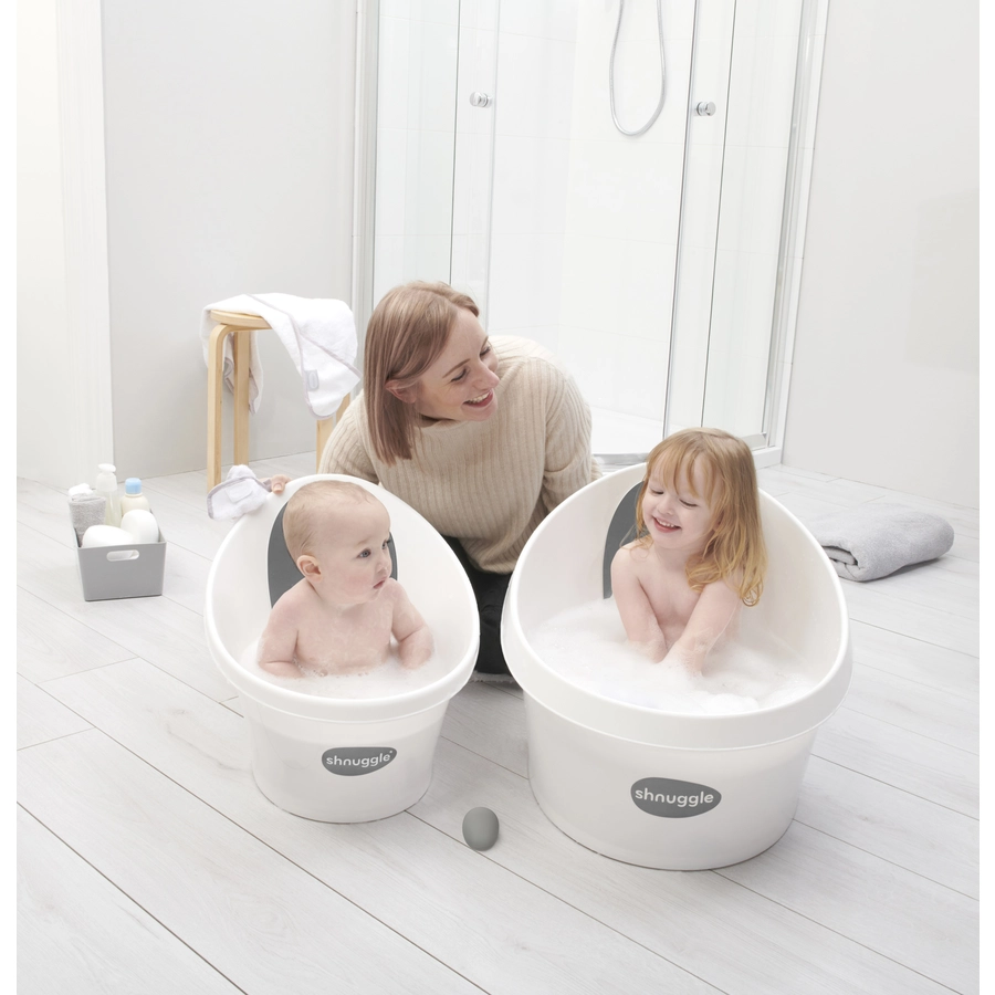 shnuggle® Kleinkindbadewanne weiß  grau