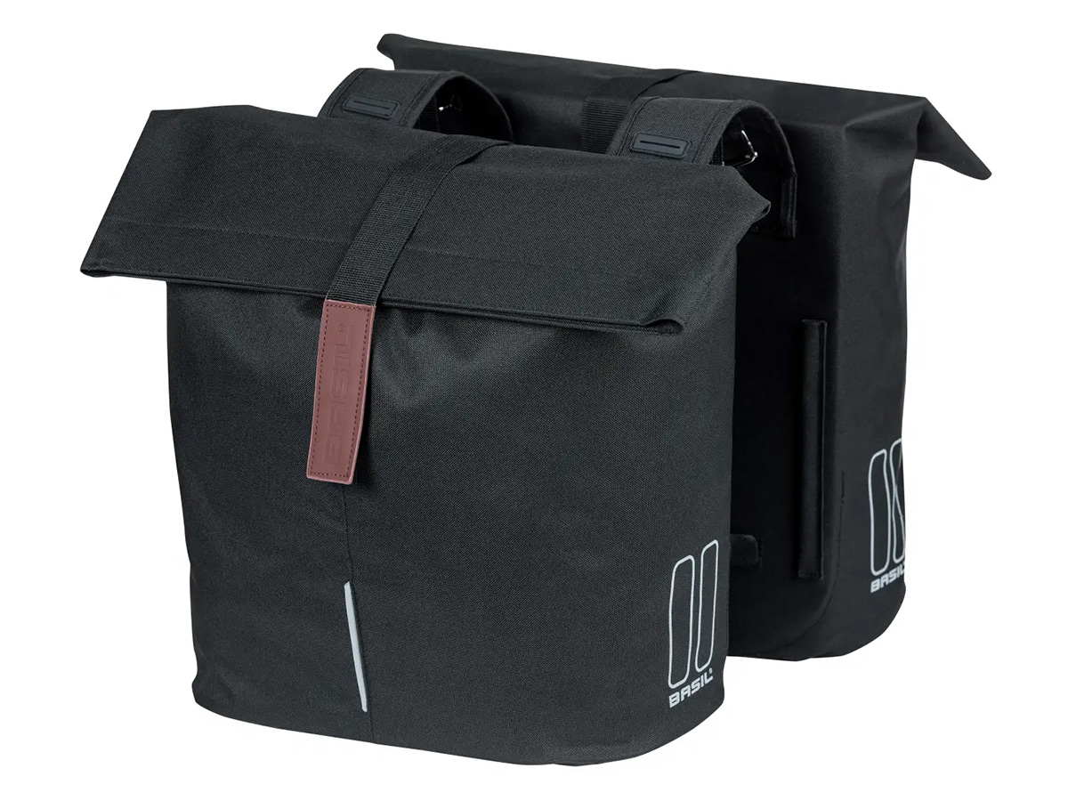 Basil City dubbele fietstas - Black