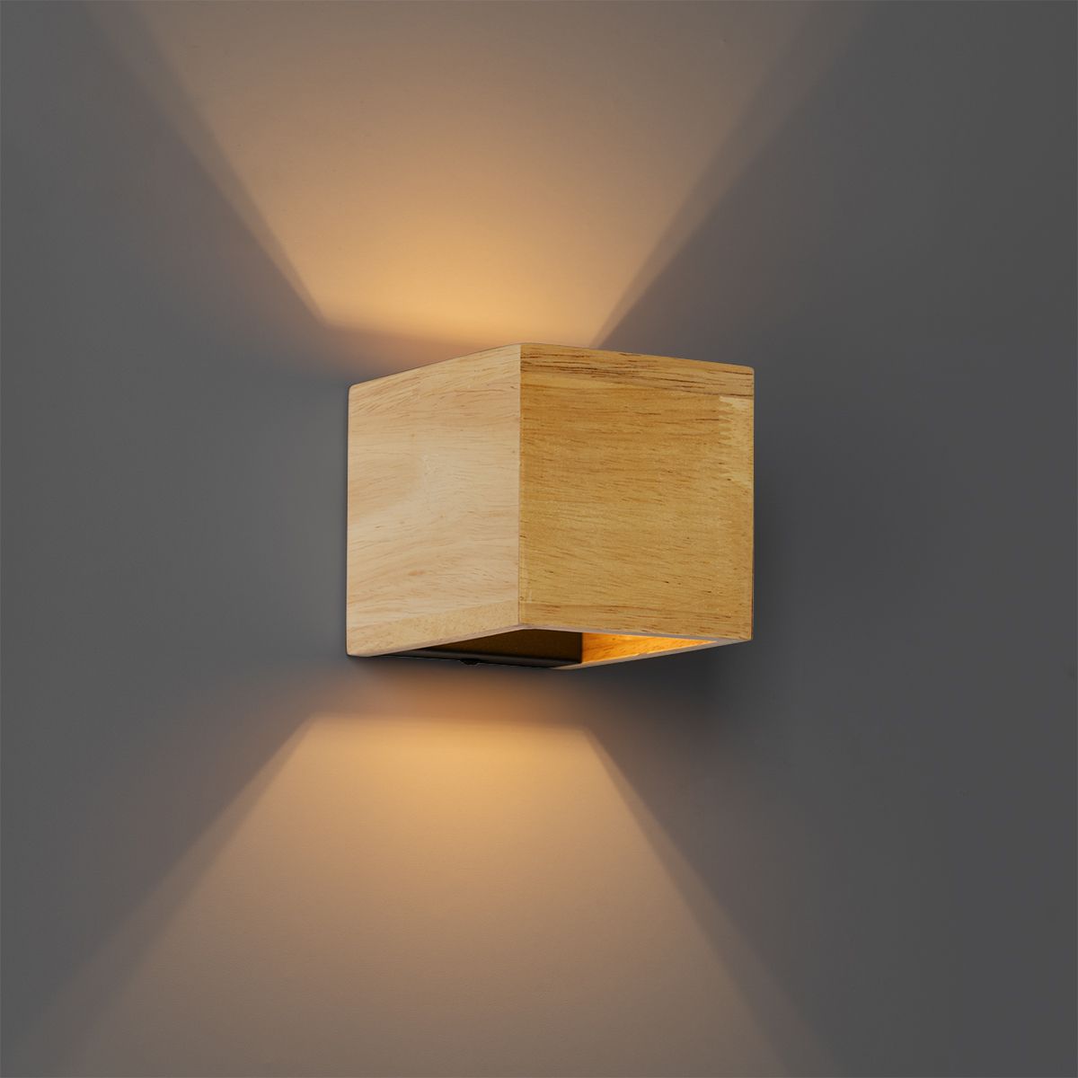 Landelijke wandlamp eiken hout - Transfer