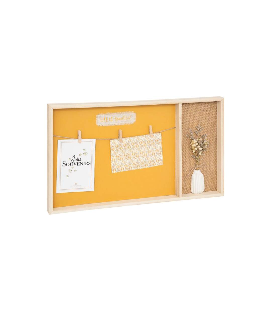 Porte-Photo Déco Lour 50cm Beige & Jaune
