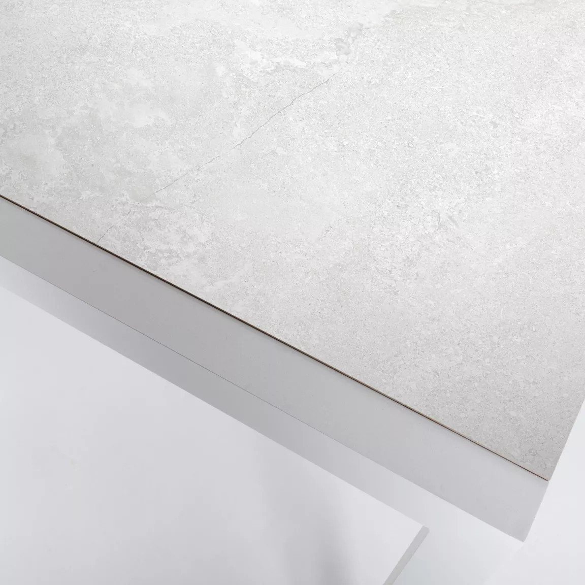 Table de jardin en aluminium et céramique 8 places (180 x 90 cm) Modena Blanc