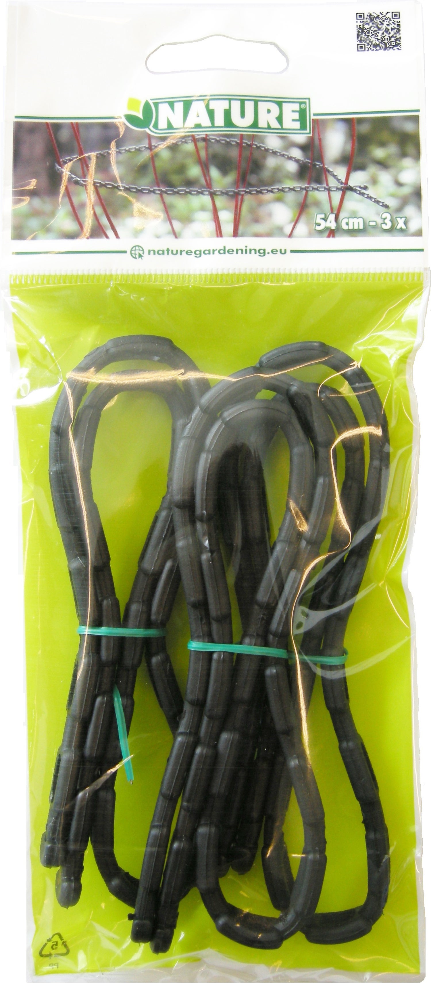 Nature heesterband 54 cm zwart 3 stuks