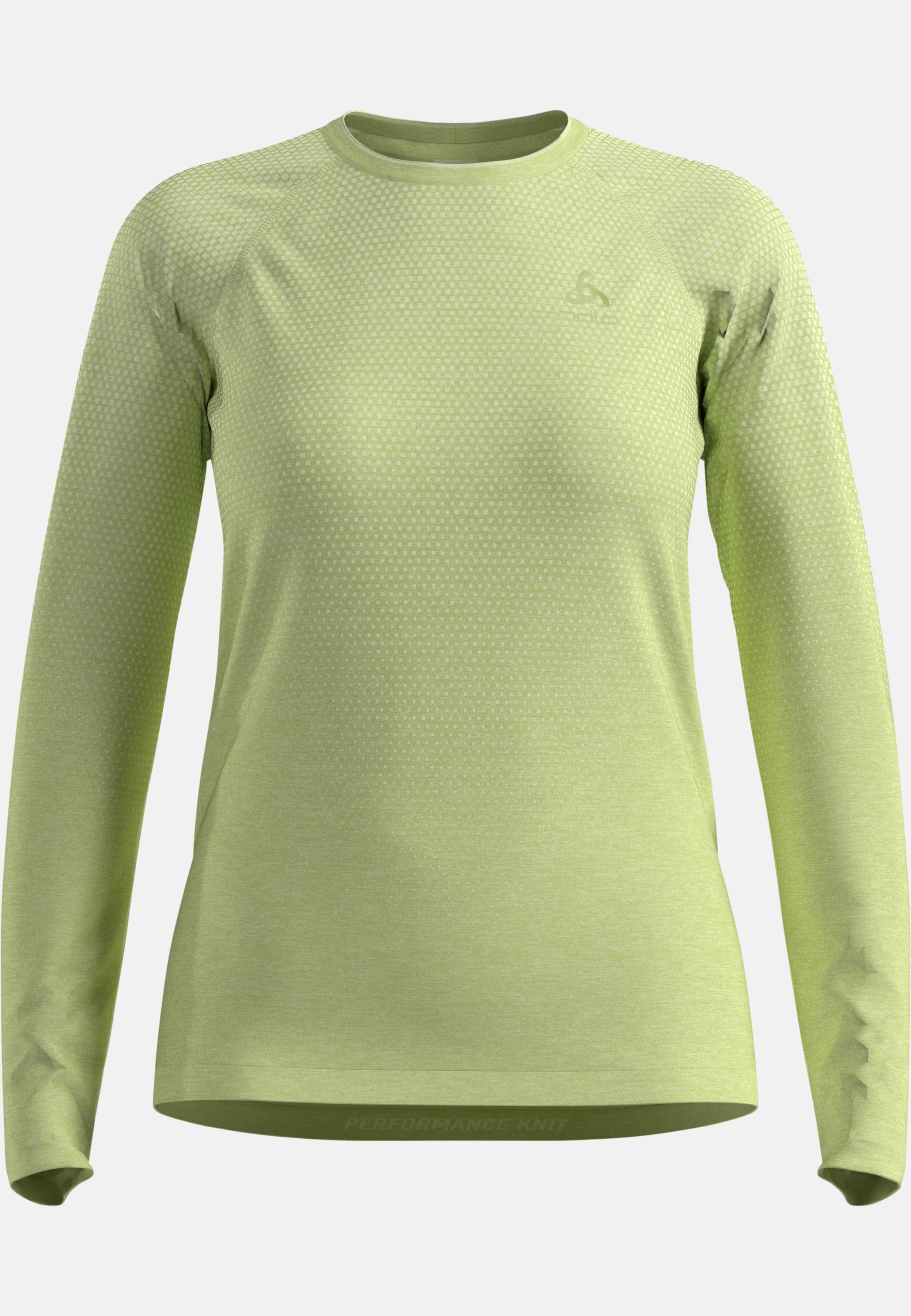 Essentials Seamless Langarm-Laufshirt in shadow lime melange