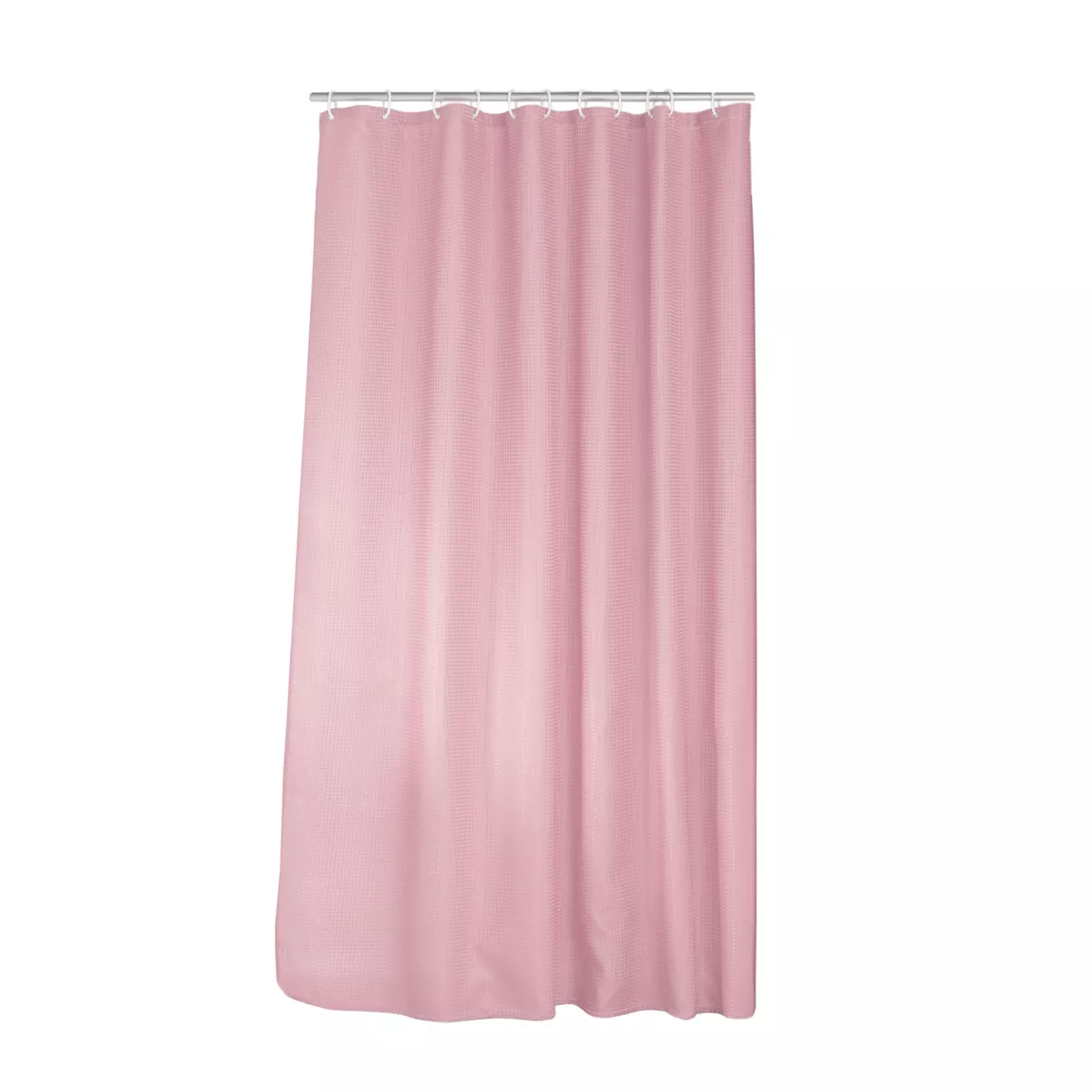 Rideau de douche effet tissé à anneaux (180 x 200 cm) Quartz Rose poudré