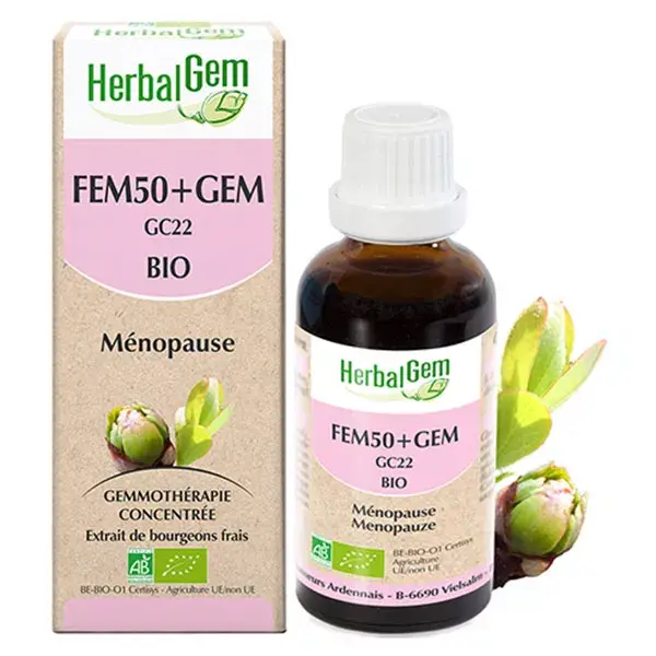 Herbalgem Gemoterapia Complexo Fem50+Gem Menopausa Orgânico 30ml