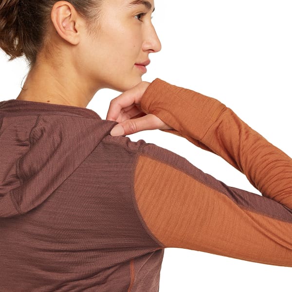 Veste polaire randonnée ICEBREAKER W MERINO 200 REALFLEECE DESCENDER LS ZIP H DUSTY CLAY/CAROB/CB