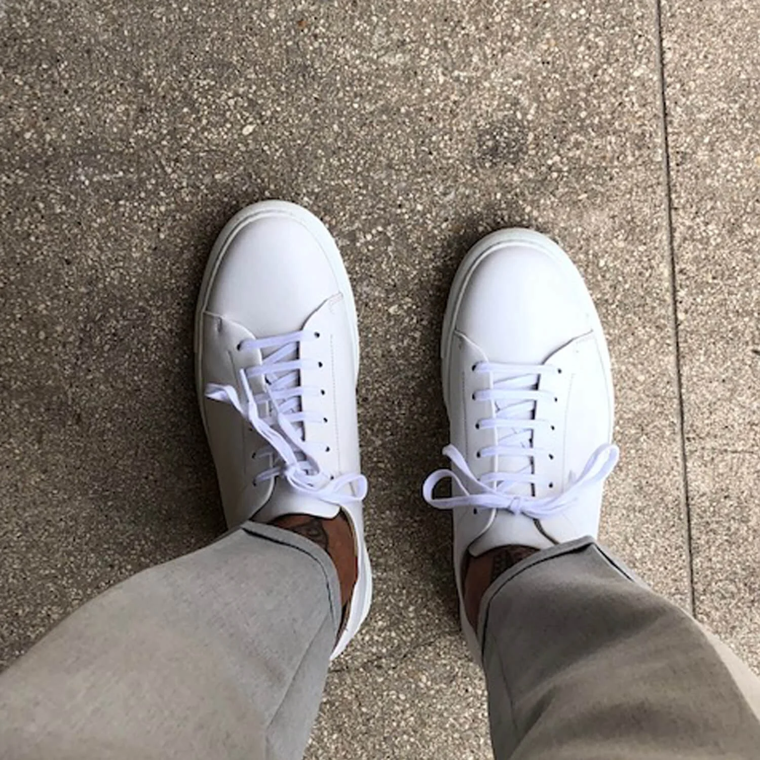 Kooper-Sneakers / Basket en cuir blanc