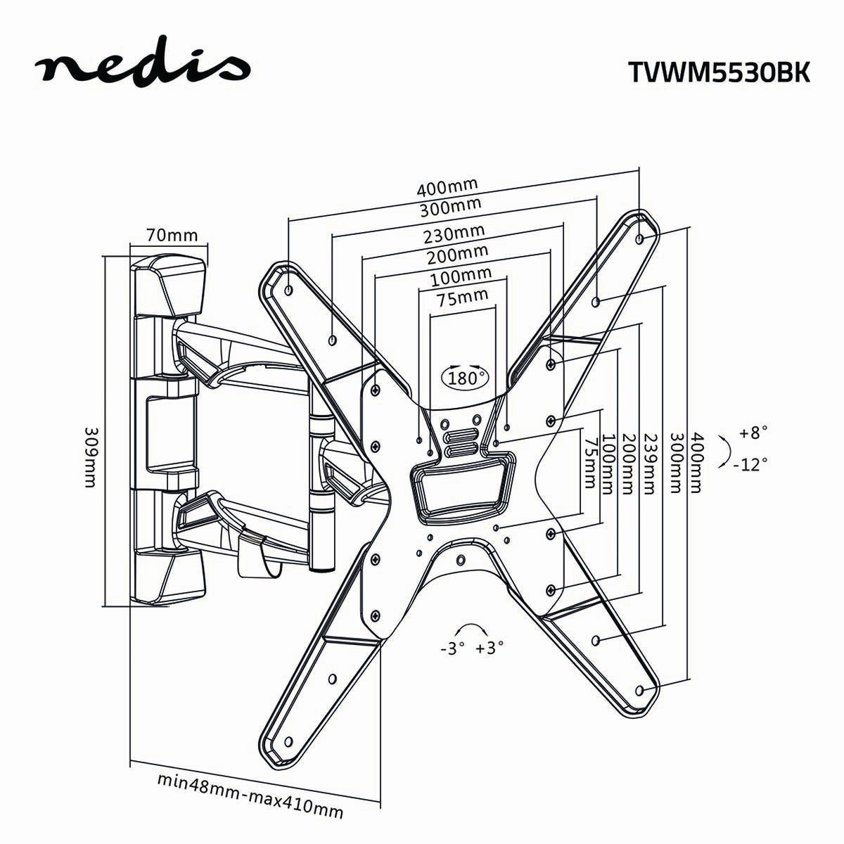 Nedis TVWM5530BK tv-beugel - 23-55 inch
