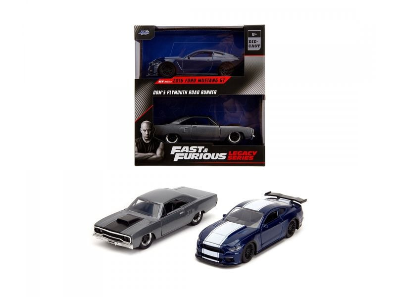 Jada Toys Fast & Furious Twin Pack Wave 4/1 1:32 Fast & Furious Modellautos: 2016 Ford Mustang GT & Dom's Plymouth Road Runner