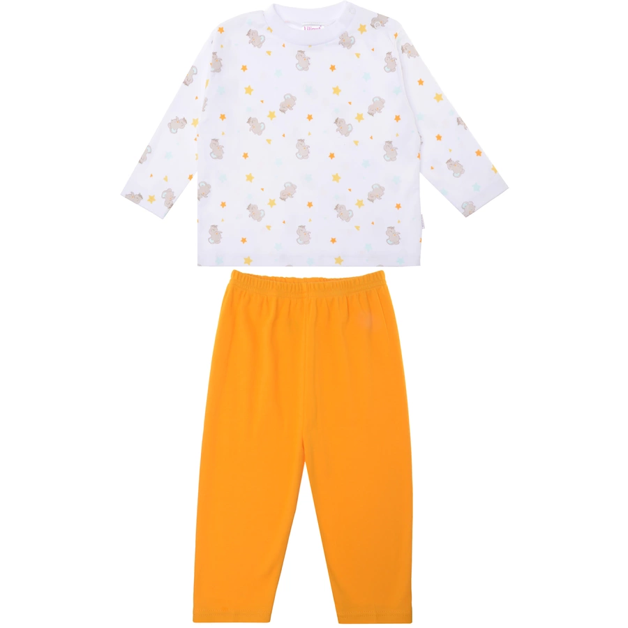 Liliput Zweiteiliger Schlafanzug Elefant weiss-orange