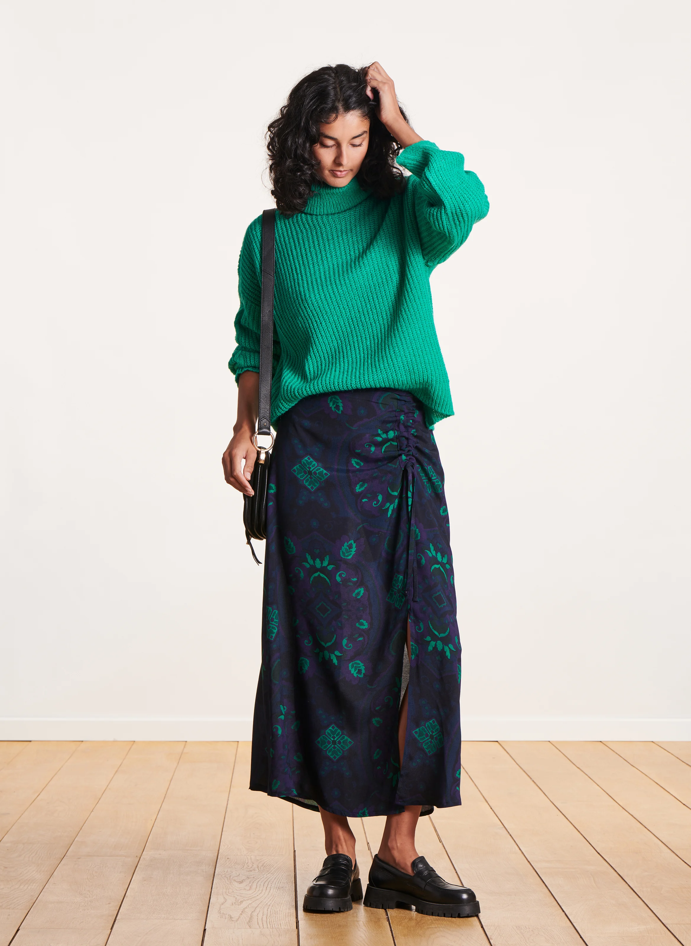 Jupe longue droite imprimée | Multicolore