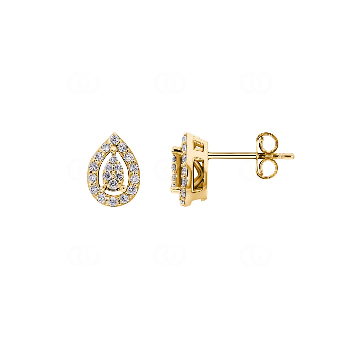 0.32 Karat Diamantohrstecker 750/18 K Gelbgold
