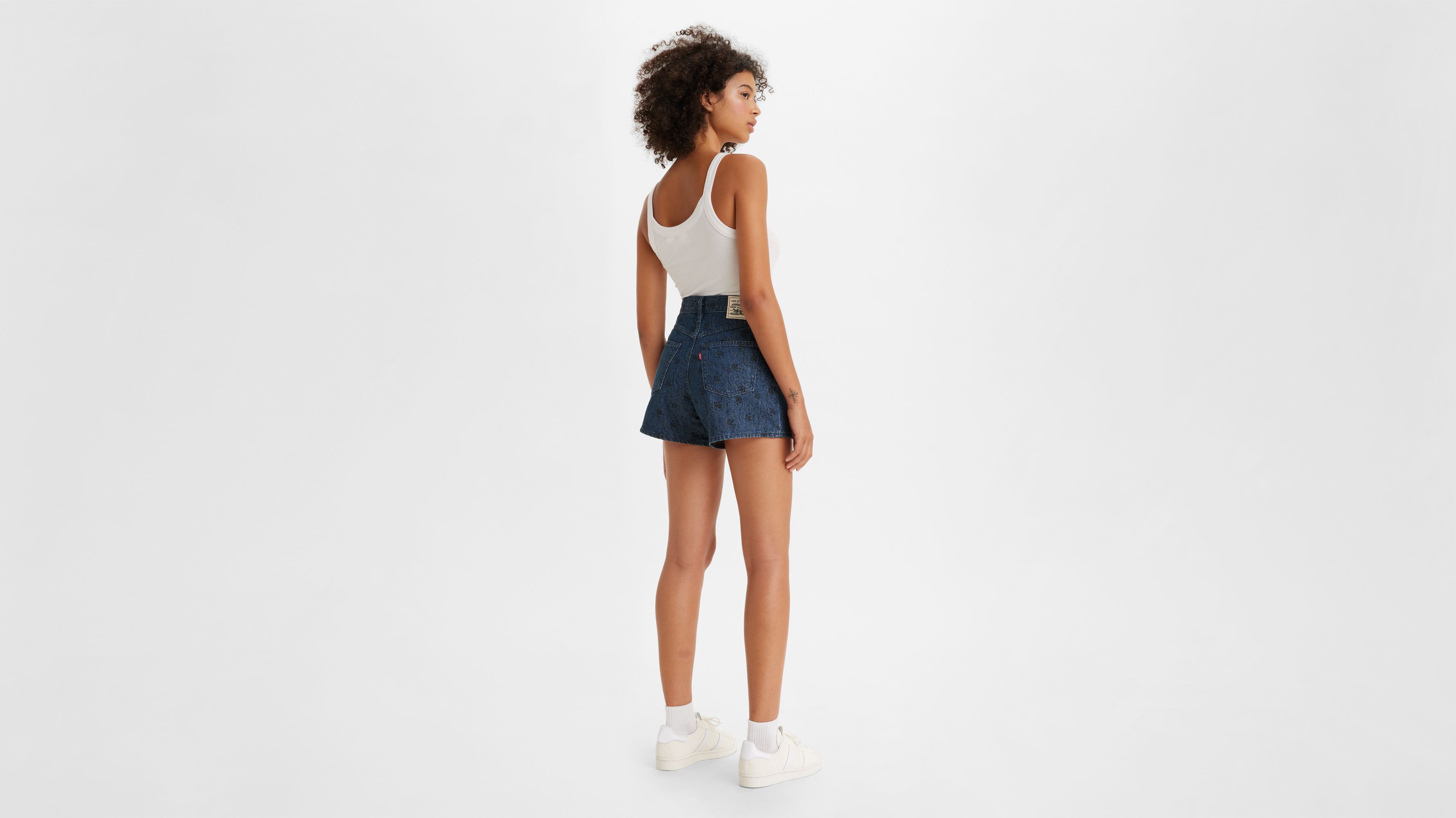 Short Mom ’80 WellThread® - Flowers In The Rain - Noir