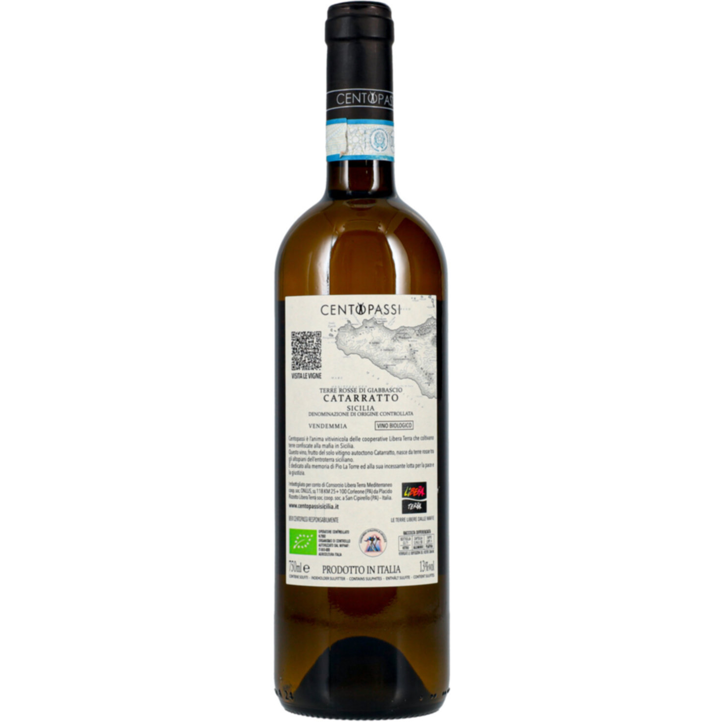 Terre Siciliane IGT Catarratto Terre Rosse di Giabbascio Centopassi - Libera Terra Bio -75cl